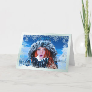 Snowflake Overlay Photo Christmas Card