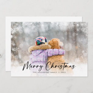 Snowflake Overlay Photo Christmas Holiday Card
