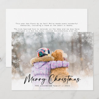 Snowflake Overlay Photo Christmas Holiday Card