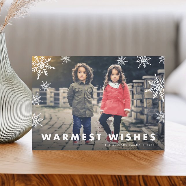 Snowflake Overlay | Warmest Wishes Photo Holiday Card (Creator Uploaded)