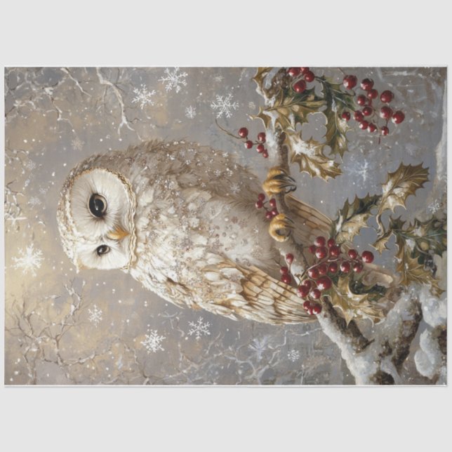 Snowflake Owl Tissue Paper (Front)