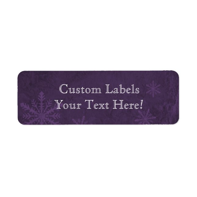 Snowflake Paper 4 - Dark Purple Custom Labels (Front)