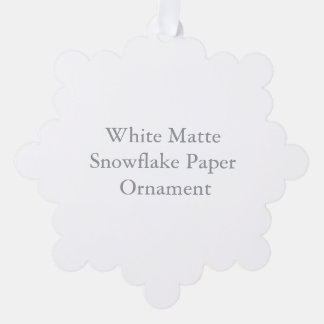 Snowflake Paper Matte Tree Decoration Card