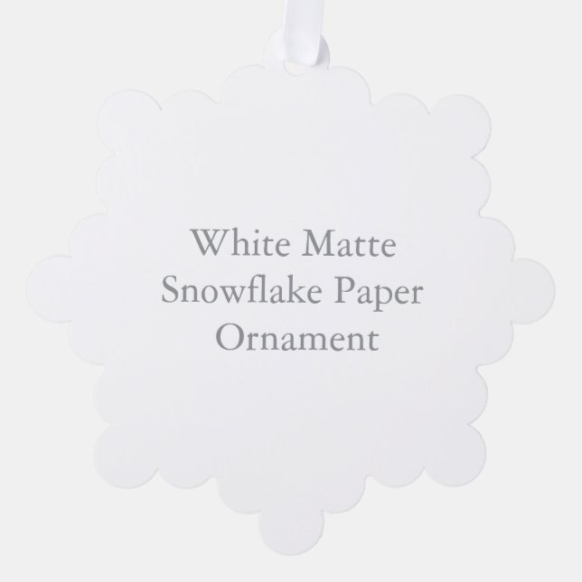  Snowflake Paper Matte Tree Decoration Card (Front)