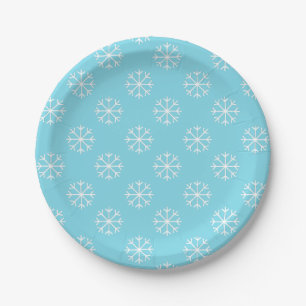 Snowflake paper plates   Christmas party supplies