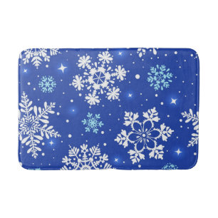 Snowflake pattern bath mat