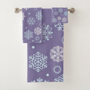 Snowflake pattern bath towel set