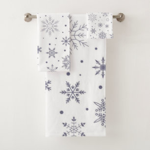 Snowflake pattern	 bath towel set