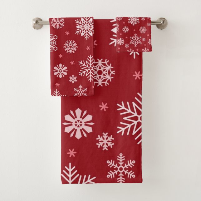 Snowflake pattern	 bath towel set (Insitu)