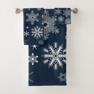 Snowflake pattern bath towel set