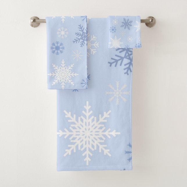Snowflake pattern	 bath towel set (Insitu)