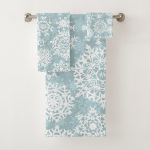 Snowflake pattern	 bath towel set