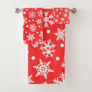 Snowflake Pattern Bath Towel Set