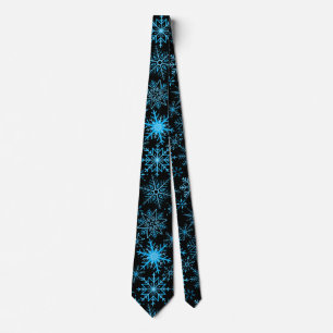 Snowflake pattern blue Black BG Tie