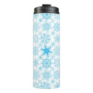 Snowflake pattern blue  thermal tumbler