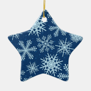 Snowflake pattern ceramic tree decoration