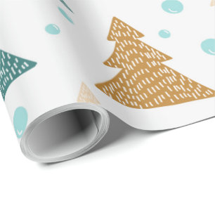 Snowflake Pattern Christmas tree Wrapping Paper
