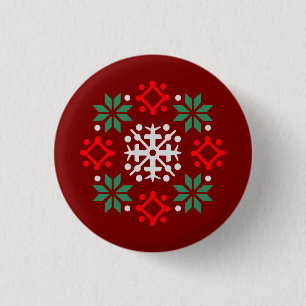 Snowflake Pattern Christmas XMas Round Logo 3 Cm Round Badge