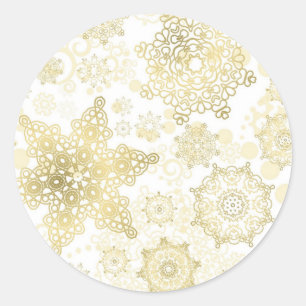 Snowflake pattern	 classic round sticker