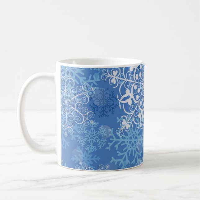 Snowflake pattern coffee mug (Left)