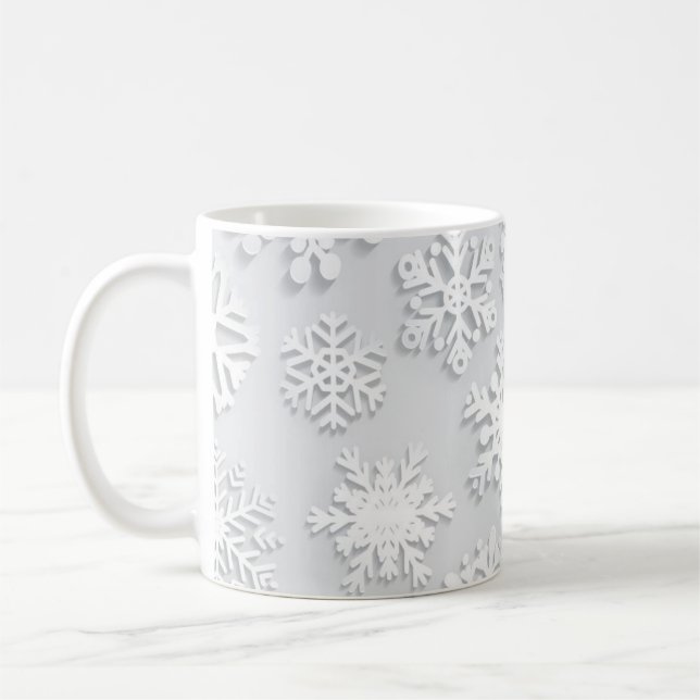 Snowflake pattern coffee mug (Left)