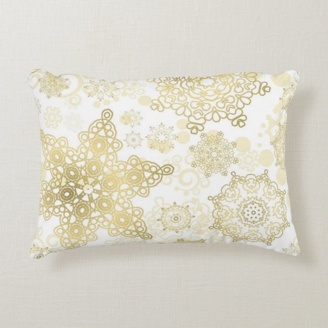 Snowflake pattern	 decorative cushion (Front)