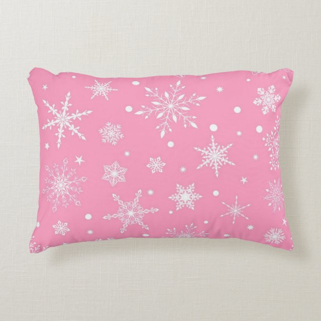 Snowflake pattern	 decorative cushion (Front)