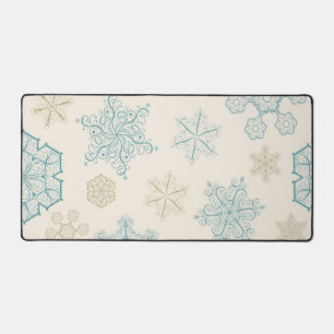 Snowflake pattern desk mat