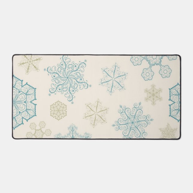 Snowflake pattern desk mat (Front)
