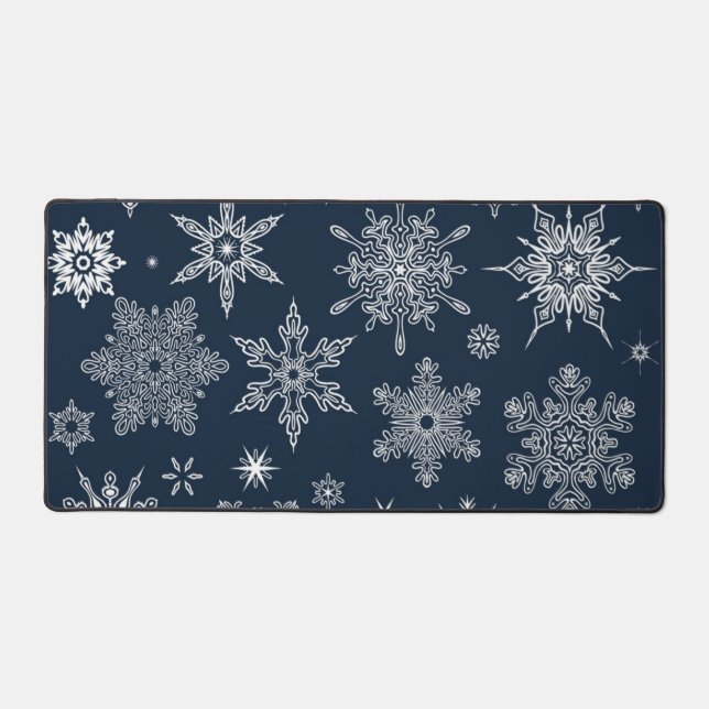 Snowflake pattern desk mat (Front)