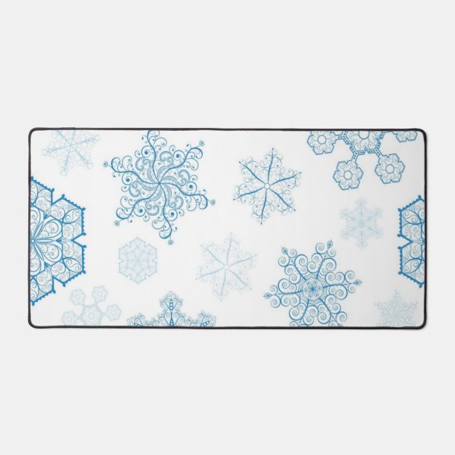 Snowflake pattern desk mat (Front)