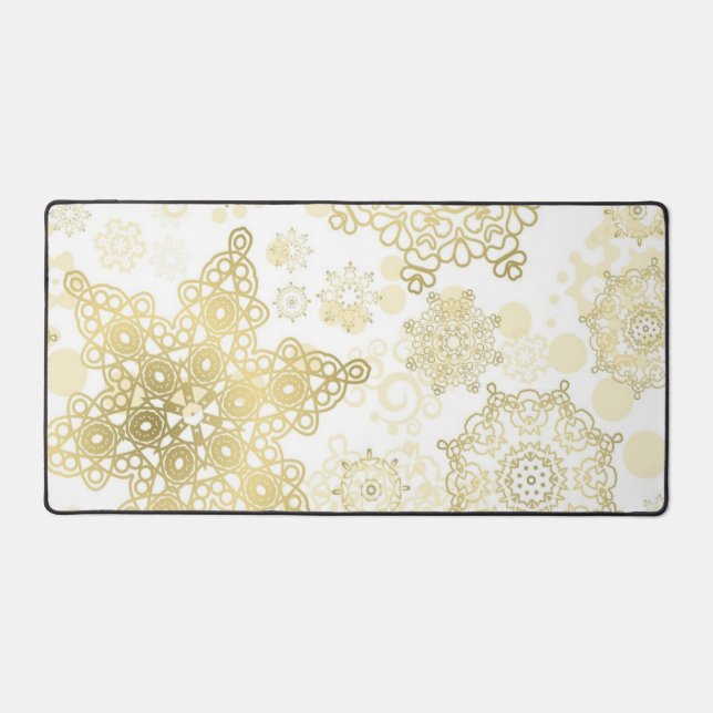 Snowflake pattern desk mat (Front)