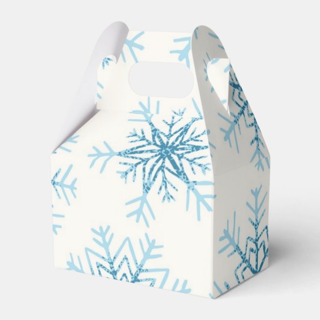 Snowflake pattern favour box (Front Side)