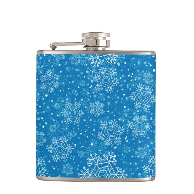 Snowflake pattern hip flask (Front)