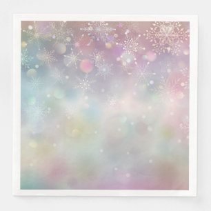 Snowflake Pattern in Soft Pastel Colours Bokeh  Napkin