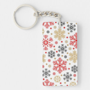 Snowflake pattern key ring