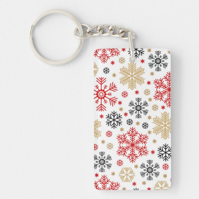 Snowflake pattern	 key ring (Front)