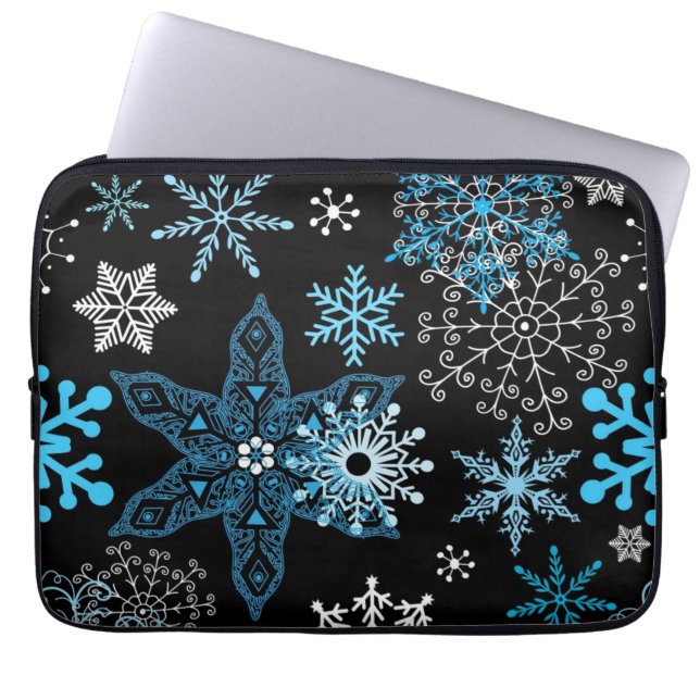 Snowflake pattern	 laptop sleeve (Front)