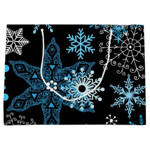 Snowflake pattern large gift bag