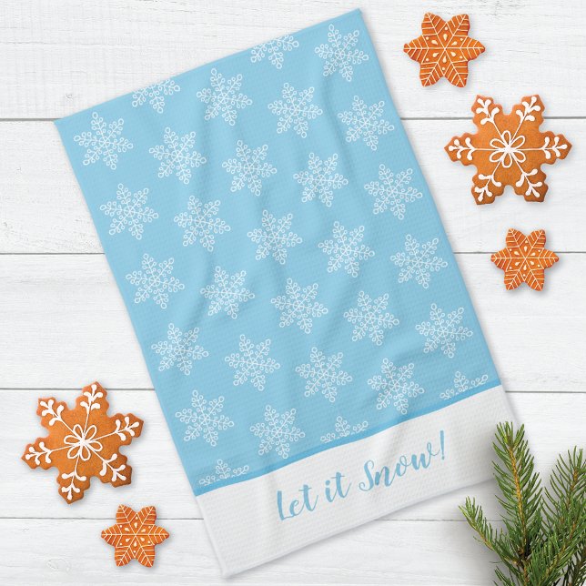 Snowflake Pattern Let it Snow Tea Towel (Creator Uploaded)