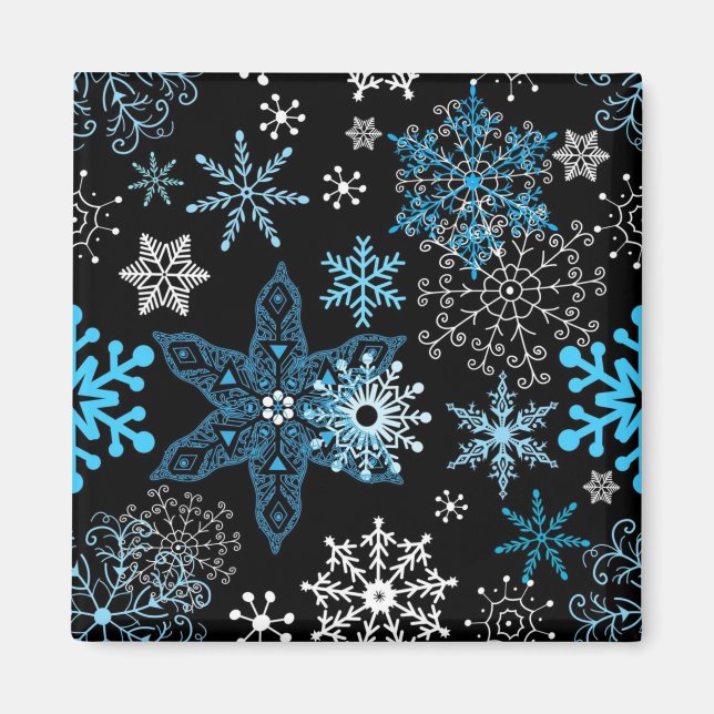 Snowflake pattern magnet (Front)