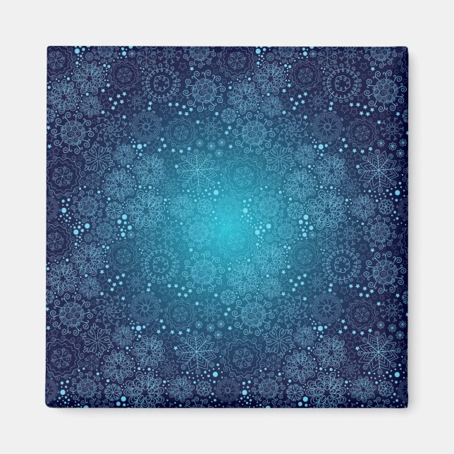 Snowflake pattern magnet (Front)