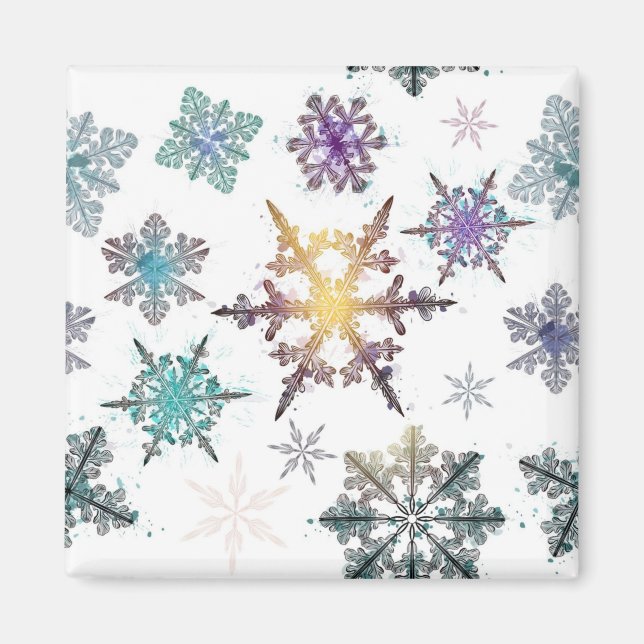 Snowflake pattern magnet (Front)