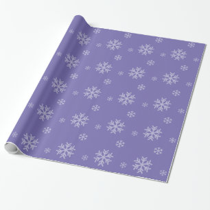 Snowflake Pattern Modern Lavender Winter Holiday Wrapping Paper