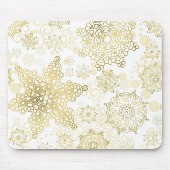 Snowflake pattern mouse mat (Front)