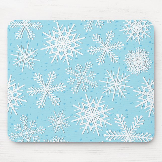 Snowflake pattern mouse mat (Front)