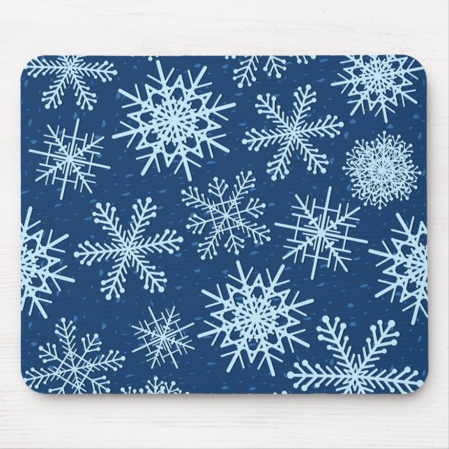 Snowflake pattern mouse mat (Front)