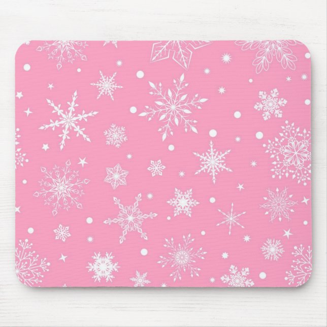 Snowflake pattern mouse mat (Front)