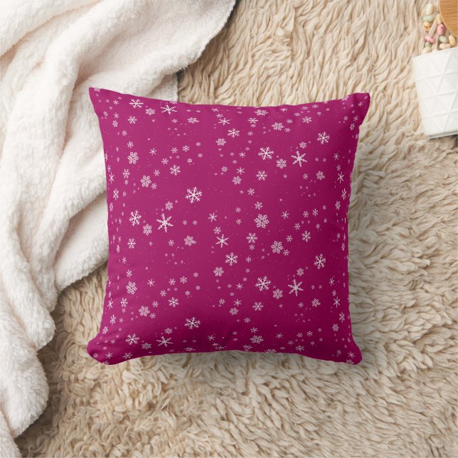 Snowflake Pattern on Purple Christmas Cushion (Blanket)