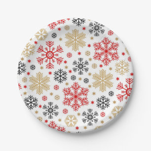 Snowflake pattern paper plate